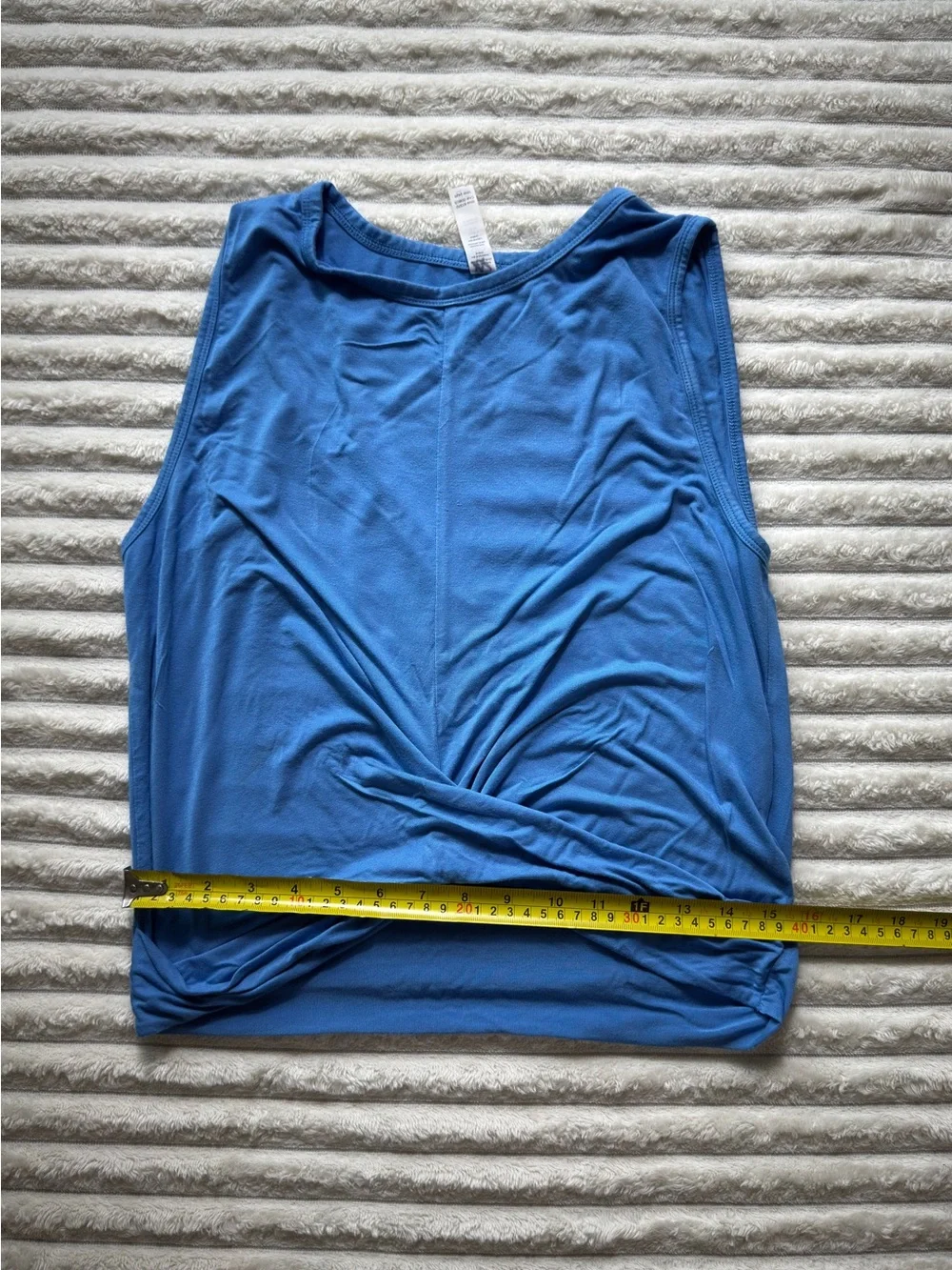 Alo Yoga Women's Blue Knit Twist Front Scoop Neck Sleeveless Tank Top XXS
